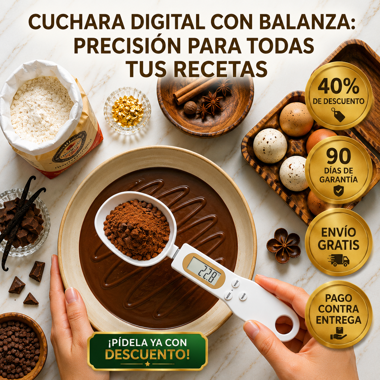 Cuchara Gramera Digital: Pesa y Sirve al Instante